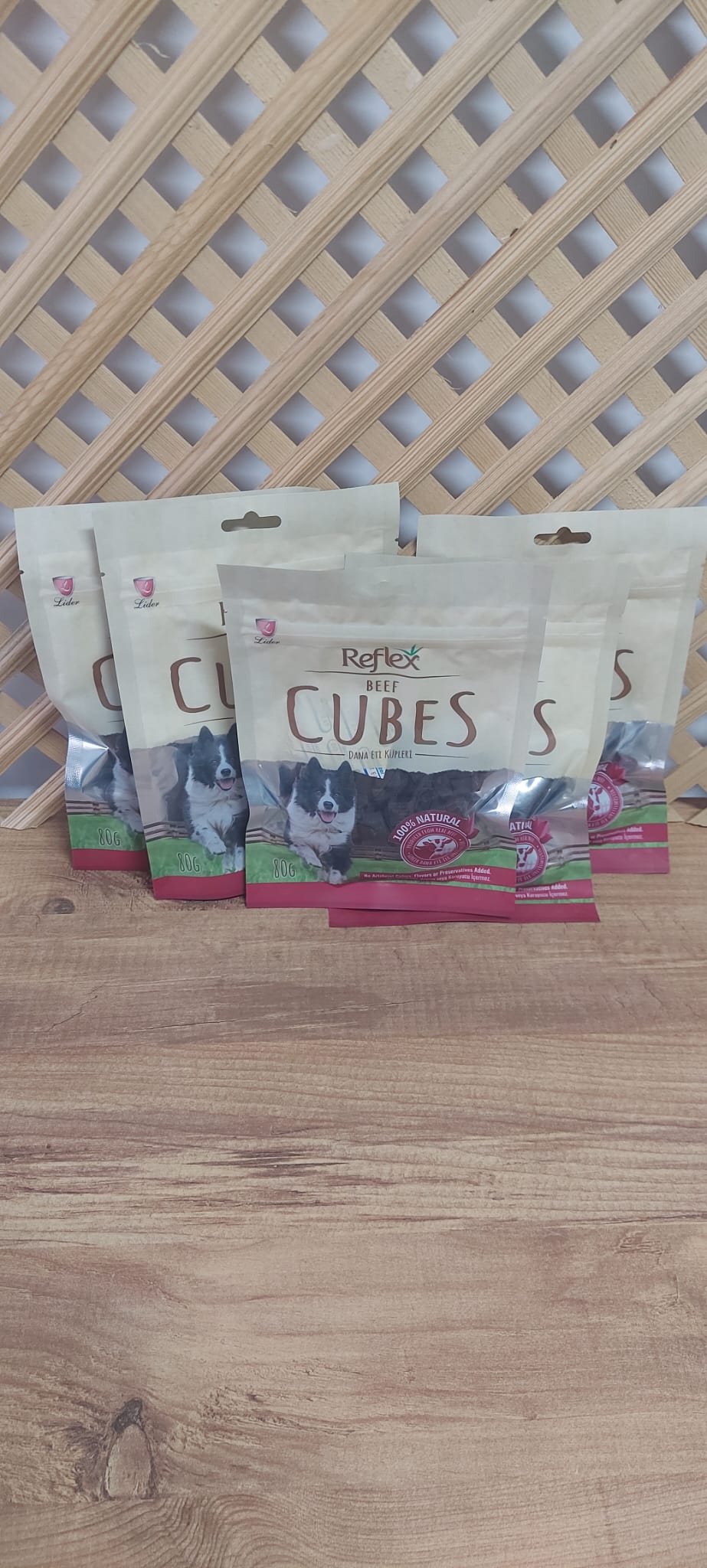 Reflex Dana Eti Küpleri Köpek Ödül Maması 80 g x 5 Adet