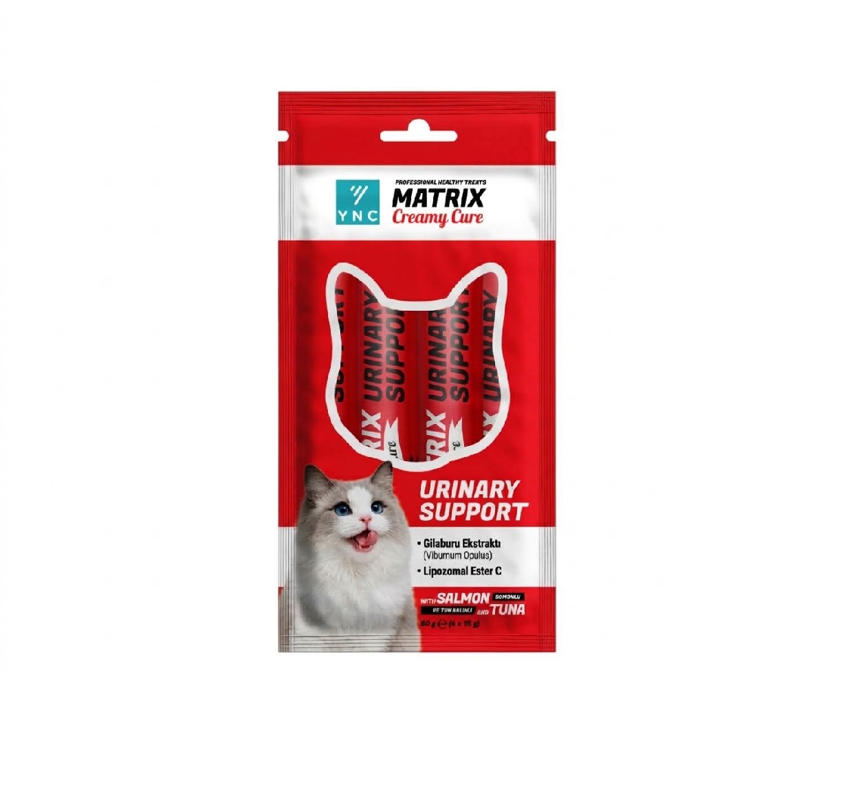 YNC Matrix Creamy Cure Urinary Support Sıvı Kedi Ödül Maması 60 g (15 g x 4)