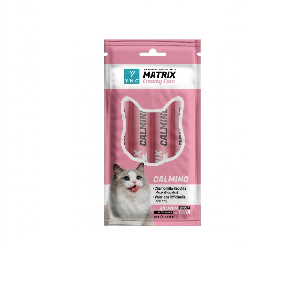 YNC Matrix Calming Kedi Sakinleştirici ve Stres Destekleyici Sıvı Ödül Mamas 60 g (15g x 4)