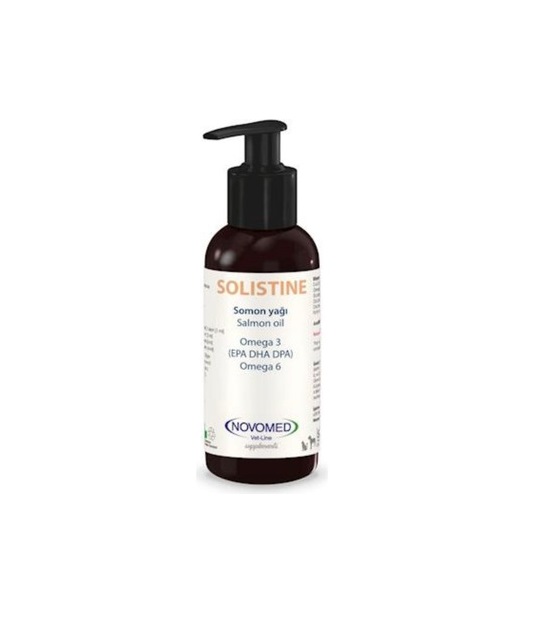 Novomed Solistine Kedi ve Köpek Somon Yağı Omega 3-6 Tüy ve Cilt Sağlığı Desteği 140 ml