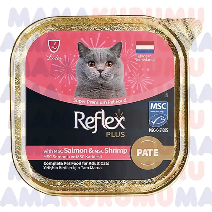 Reflex Yetişkin Kedi Konserve Maması Somon ve Karidesli, 85gr