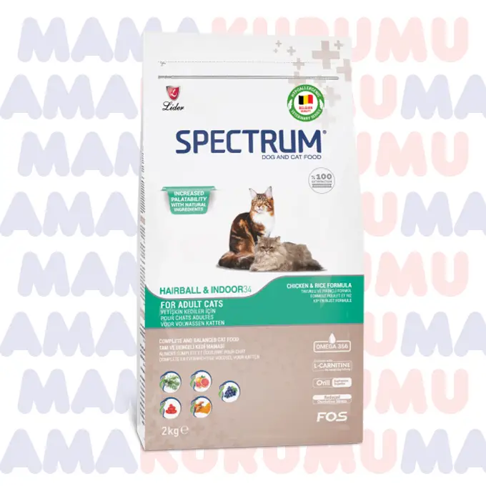 Spectrum Hairball & Indoor 35 Kedi Maması, 2 Kg